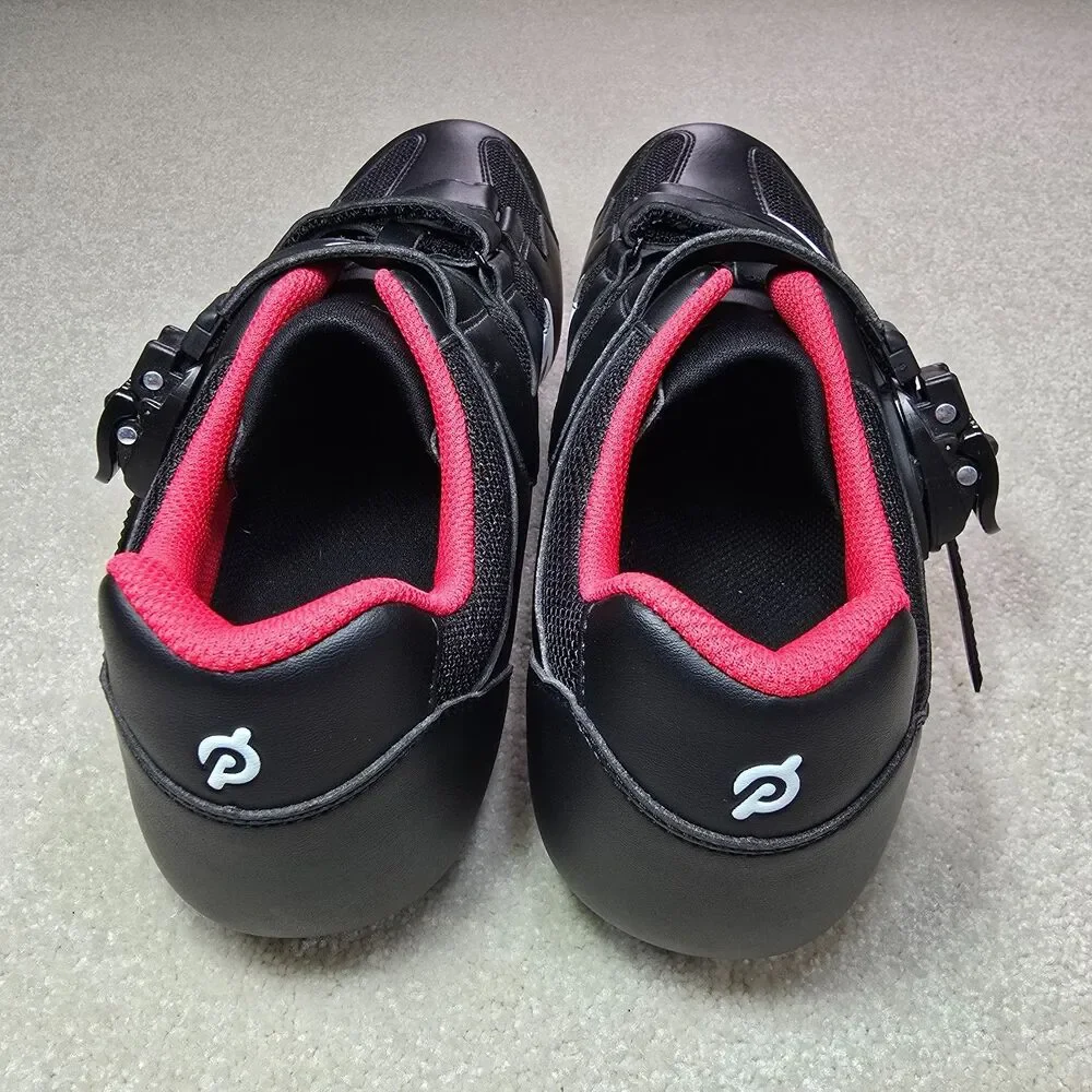 Peloton Cycling Shoes Mens Euro 47 US 13 SPD-SL Cleats Black Red Indoor Bike EUC